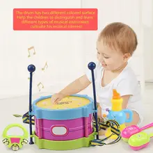 Детский барабанный Трубач-игрушка, музыкальный ударный инструмент, набор для раннего обучения, обучающая игрушка, детский подарок, 5 шт./комплект