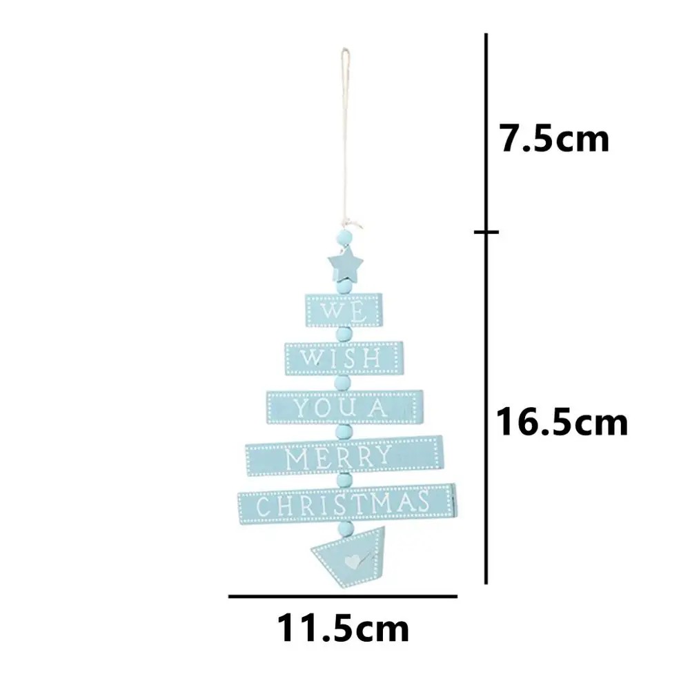 Blue Xmas Ornaments Taoup деревянные буквы с рождественской елкой украшения с рождественской елкой Декор для дома подвесные Рождественские Подвески новогодние подарки - Цвет: Blue Xmas Ornaments