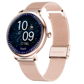 

2020 NEW smart watch women Round Screen smartwatch Heart rate monitor compatible waterproof smart watch For Android and IOS NY12