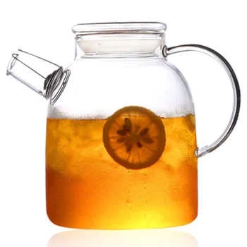 

1000ml/1600ml Glass Kettle Water Jug Heat Resistant Teapots with Transparent Lid Home Office LBShipping