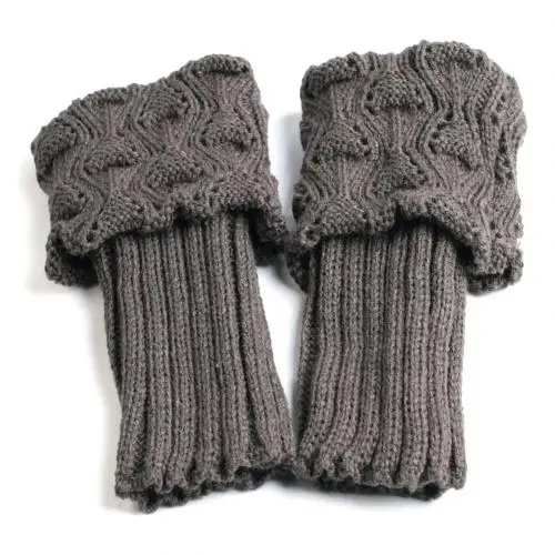 Dark Gray Шерстяные вязаные теплые короткие сапоги; Зимние гетры - Цвет: Dark Gray