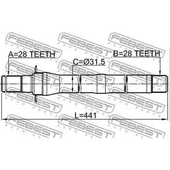 

Half MT R 28X441X28 HYUNDAI IX35 09-15 FEBEST 1212IX35MT6