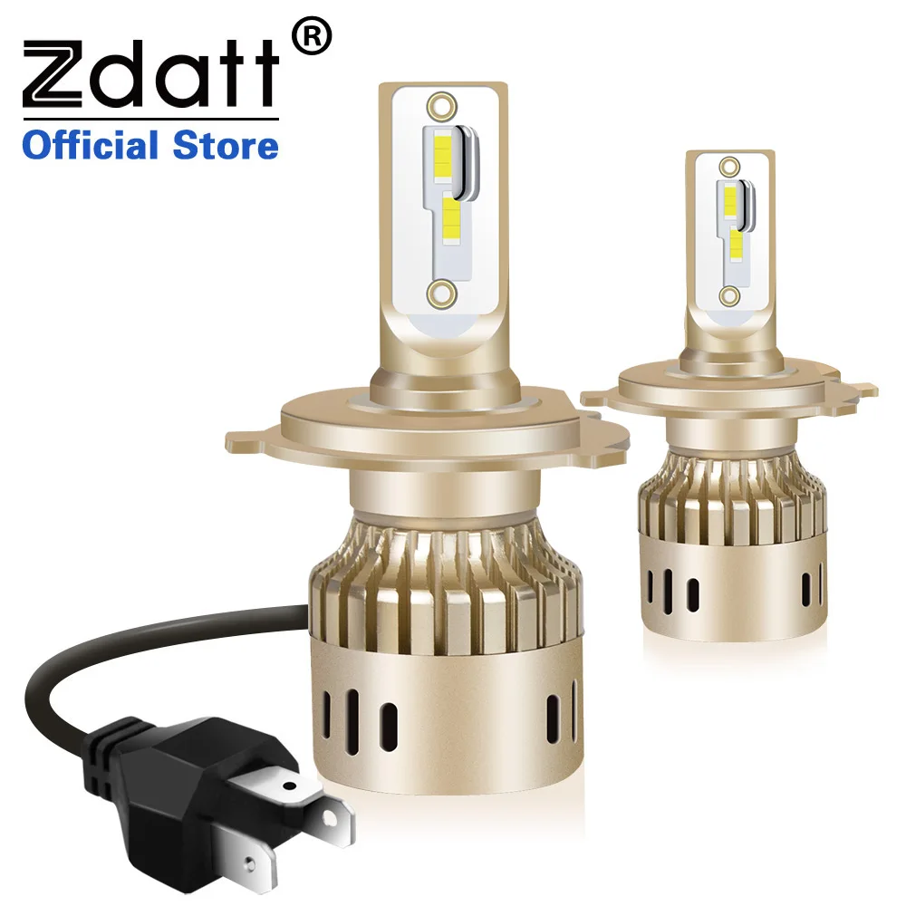 Zdatt Led Lights H7 H1 H8 H11 H4 Led Faro Hb3 Hb4 Lampadina Per Auto 80W 12V 6000K 12000Lm Canbus Turbo Driver Integrato Faro Automatico