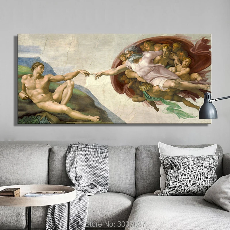 Сикстиновая капелла Потолочная Fresco из микеланжело создание Adam ручная роспись