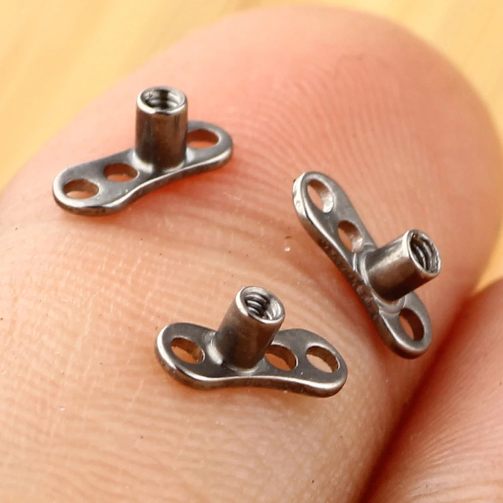 Black Anodized Disc 316L Surgical Steel Top Micro Dermal Anchor Jewelry