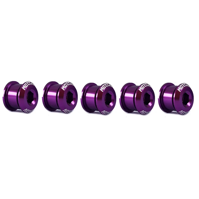 5 шт., болты для велосипедных цепей MTB, двойные/трехскоростные болты, винты для односкоростных цепных колес, золото/серебро/фиолетовый/синий/красный/черный/зеленый - Цвет: Purple 4 9mm 4 9mm
