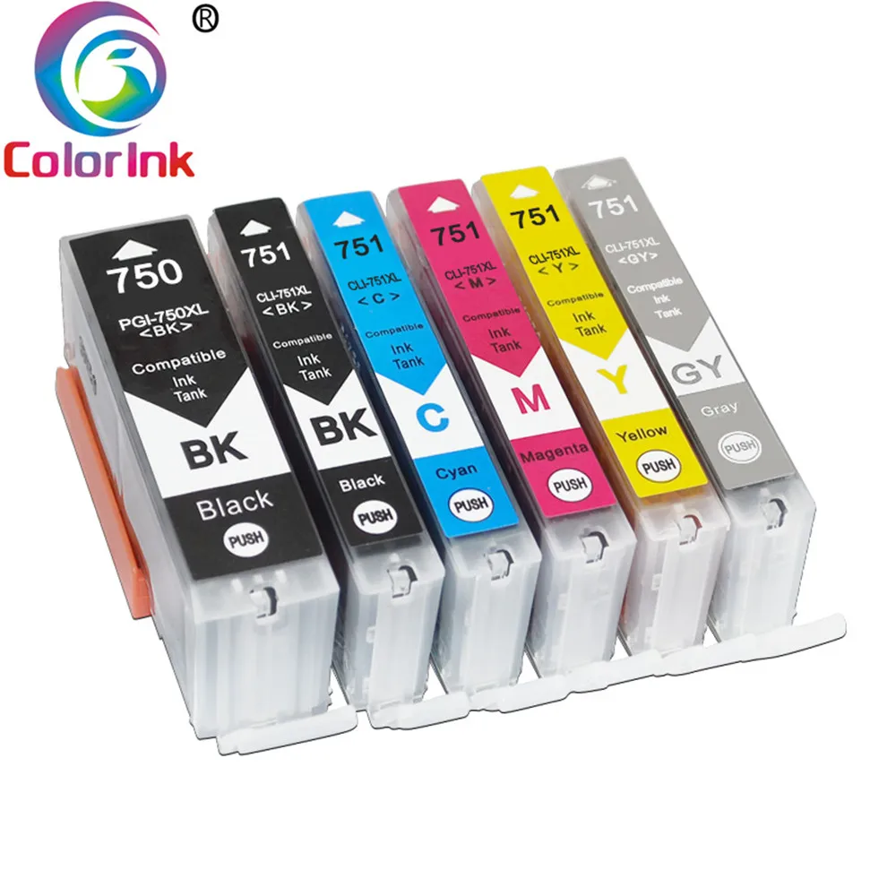 Pg750xl PGI 750 751 чернильный картридж 750XL для принтера CANON PIXMA MG 5470 5570 5670 6470 6670 MX 727 927 Ip7270