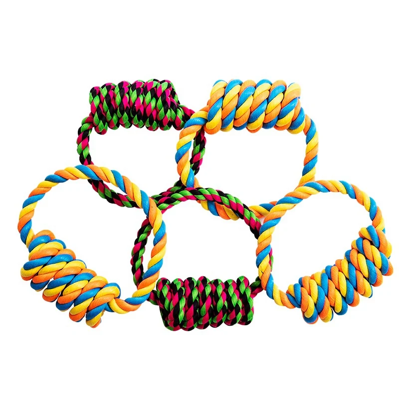 Популярные красочные жевательные игрушки для домашних животных, красочные молярные палочки, молярная хлопковая веревка для собак, интерактивный тренировочный инструмент
