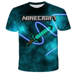 T shirt à manches courtes pour enfants, impression 3D minecr125ft pour garçons, meilleurs T shirts pour jeux d'enfants, Shir Kawaii pour filles, offre spéciale, été 2021 