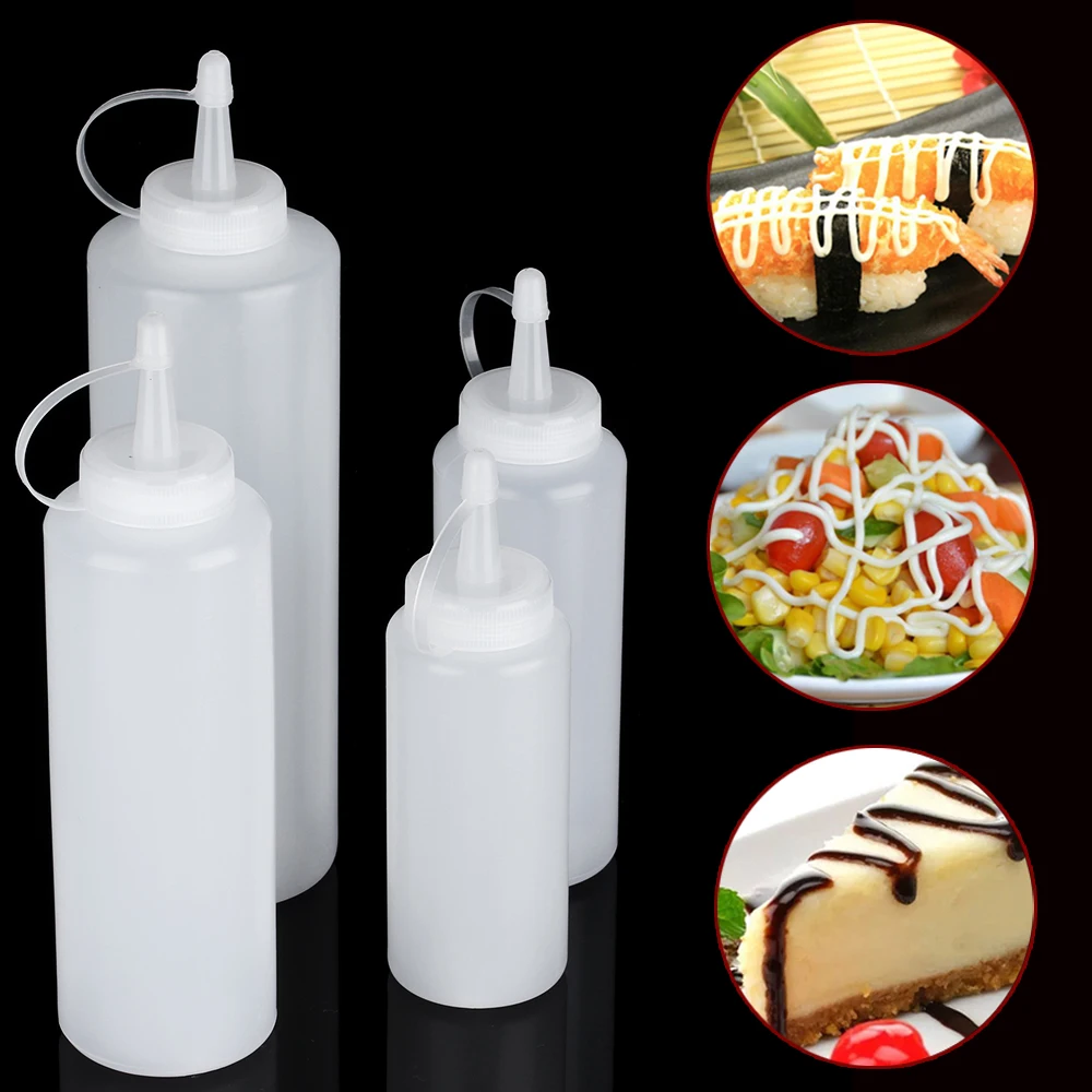 Chocolate Squeeze Bottle With Cap Cream Tomato Sauce Plastic Sub