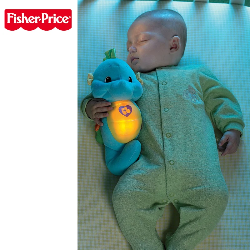 Fisher Price звук и легкий плюшевый гиппокамп кукла аппетит гипноз от 0 до 24 месяцев Детские Музыкальные Развивающие игрушки подарок