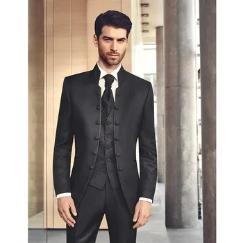 

Wedding Mens Suits Slim Fit Bridegroom Tuxedos For Men Three Pieces Groomsmen Pant Suit Notched Lapel Formal Business Jackets
