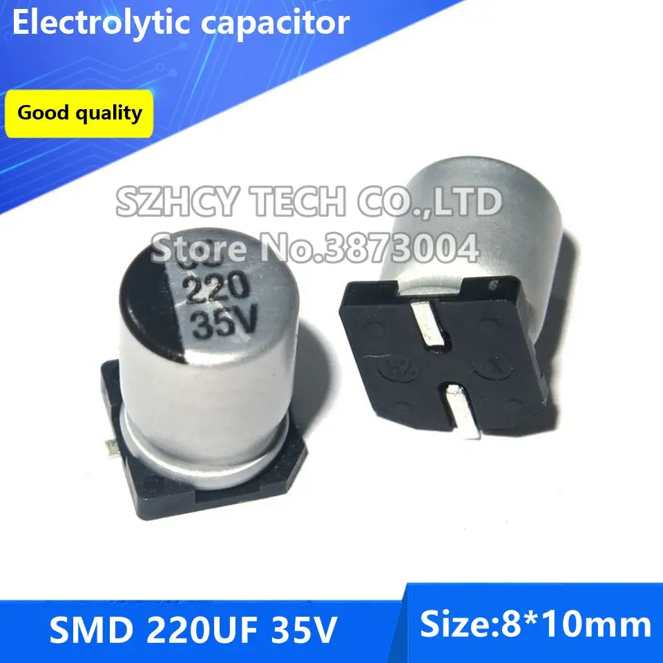 

100pcs SMD 220UF 35V 8*10 Electrolytic capacitor