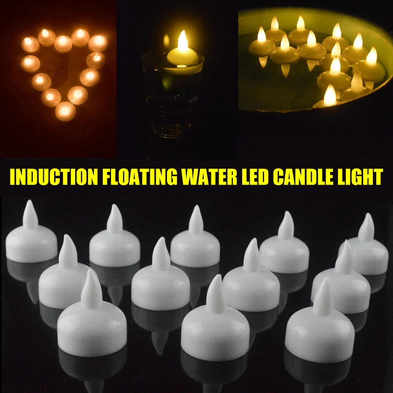 Newly Floating Candles Flickering Warm Yellow Led Waterproof Tea Lights