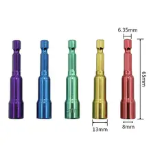 5 шт./компл. 1/" Шестигранным хвостовиком Мощность гнездо адаптера 6,35 мм метрический драйвер сверло торцевой гаечный ключ Винт Магнитный рукав набор драйверов