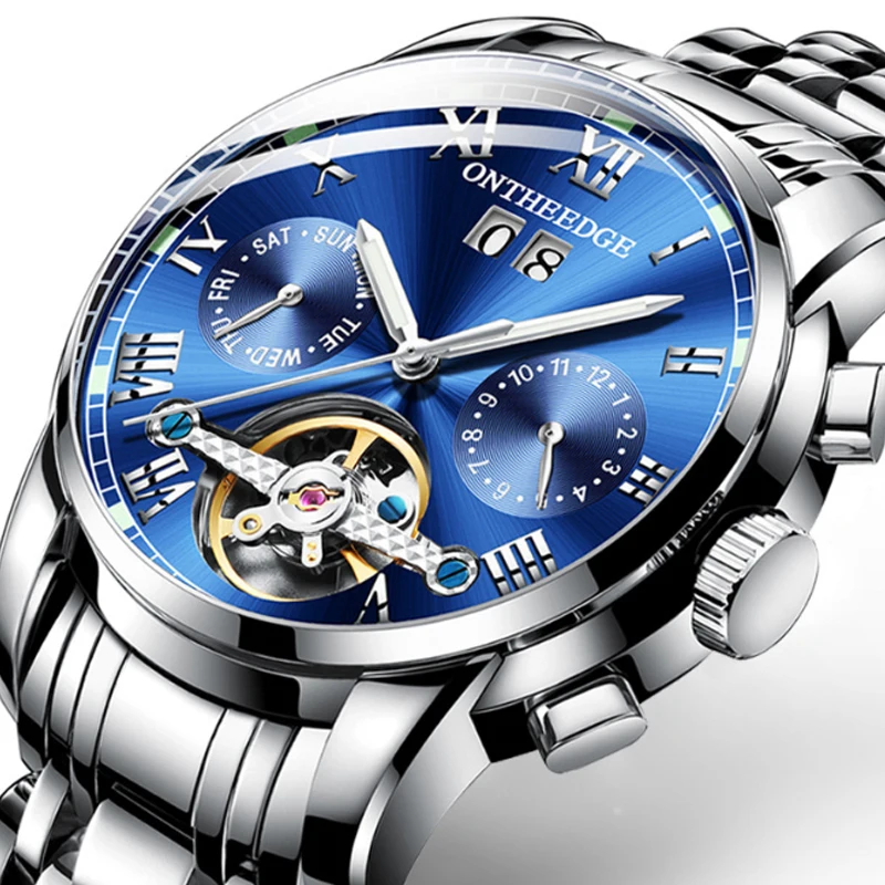 

Multi-functional Swiss solid stainless steel watch men's leisure tourbillon automatic mechanical watch hot style