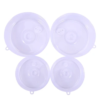 

4PCS Plastic Sealing Cover Food Storage Lid Microwave Oven Crisper Lid Plate Cover Heated Oil-Proof Cover
