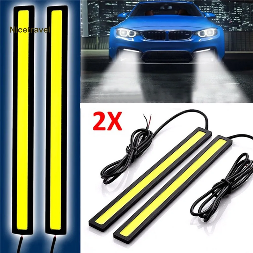 

2pcs Car Light Bars 17cm 12V COB Ultra-thin High Light LED Daytime Running Lights Waterproof Stylish Durable Car Signal Lamps