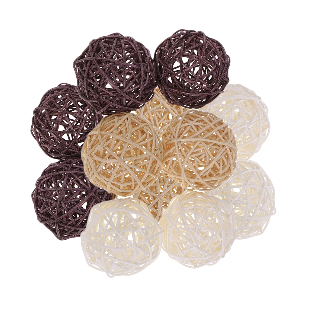 12 шт. плетеные шарики из ротанга для декоративных ВАЗ|Статуэтки и миниатюры| |