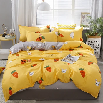 

Lanke Yellow Pink Bedding set,Twin Full King Queen Size bedding set,Duvet Cover Bed sheet Pillowcases,Bed linen cotton