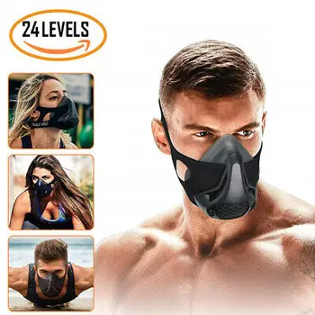 

24 Resistance Level Fitness Gym Workout Sport Mask Cycling Running Training Elevation High Altitude Protective Breathing Mask