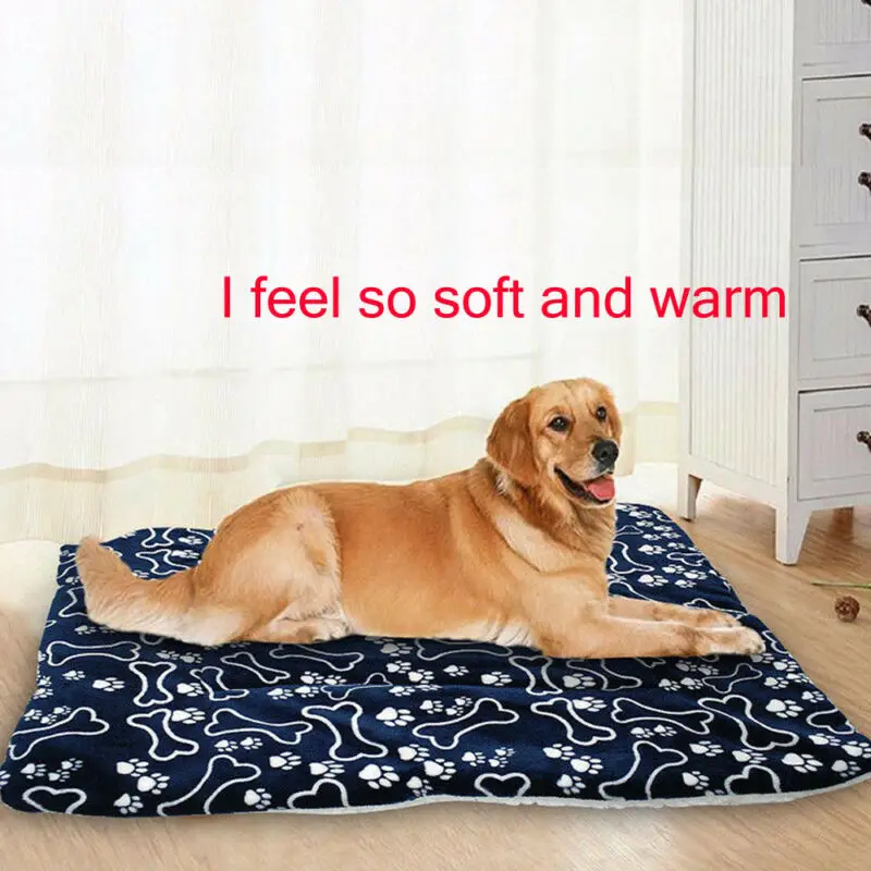 Маленький Средний Большой собачий мягкий фланелевый коврик для домашних животных, кровать для собак, зимнее утолщенное теплое покрывало для собаки, щенка, спальный чехол, подушка для полотенец