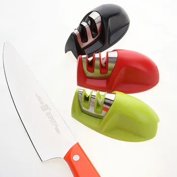 

Premium Knife Sharpener Non Slip Professional Kitchen Chef 3 Slot Design simple and practical cocina accesorio accessoires