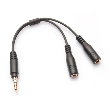 

3.5mm Stereo Audio Male to 2 Female Headset Mic Y Splitter Cable Adapter For Apple iPhone For Samsung Wholesale 1029#2