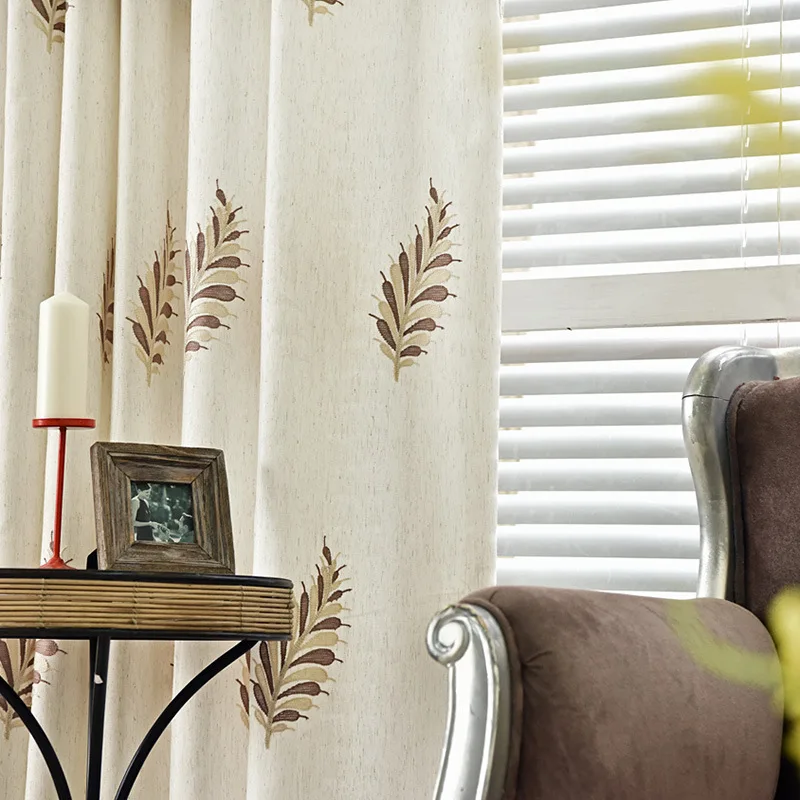 

New Curtain Barley Flower Pattern Embroidered Half Shading Curtains for Living Room Bedroom Study Dedicated Curtains
