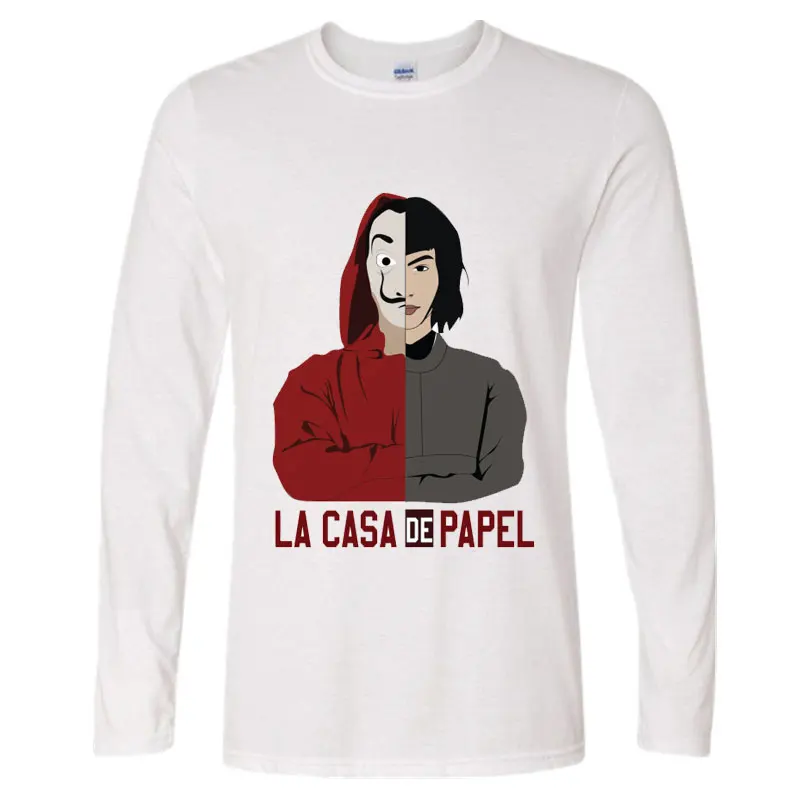 Забавный дизайн La Casa De Papel футболка Money Heist Hombre ТВ футболки &quotсериалы&quot с длинным