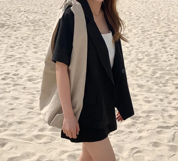 Mozuleva New Summer Women 2 Piece Sets Matching Wide Leg Short Pants Casual Cotton and Linen Pocket Lady Biker Shorts Suit 2020