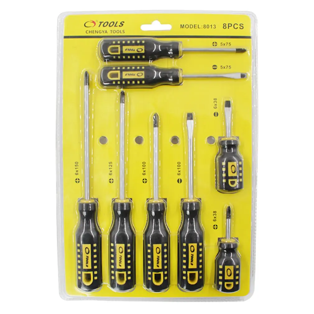 

8/12 pcs Screwdriver Combination Set Rubber Handle Phillips Screwdriver Screw Screwdriver Multi-Function Home Repair Tools Set