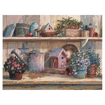 

Full Square Drill DIY Diamond Painting "Bird House Kettle" Diamond Embroidery Cross Stitch Decor