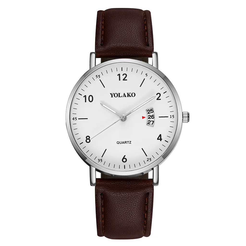 Relogio Masculino New Mens Watch Yolako Fashion Business Simple Dial Belt Calendar Men's Quartz Watch Gift Relogio Feminino