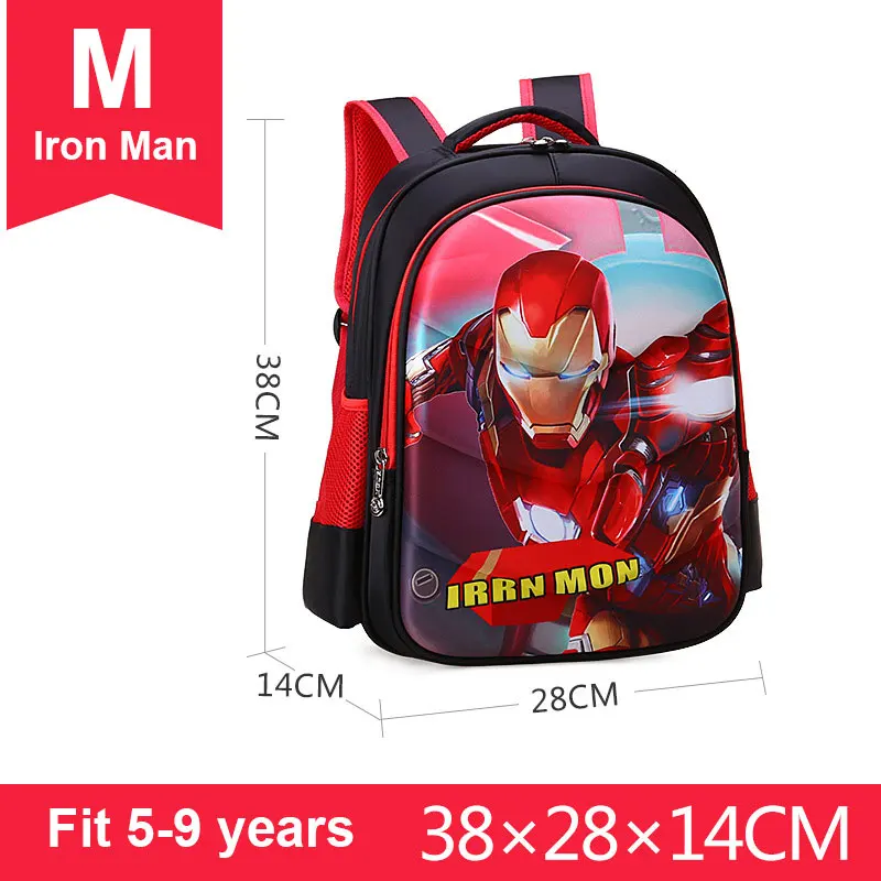 Marvel, Капитан Америка, Железный человек, Человек-паук, для маленьких девочек, детские школьные сумки, рюкзак, школьные сумки, Холщовый детский студенческий рюкзак - Цвет: medium size Iron Man