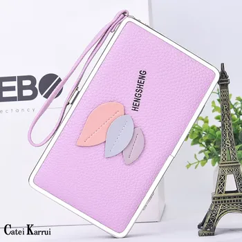 

Catei Karrui Ladies' long wallet lychee pattern rice box mobile phone bag European and American multifunctional large capacity