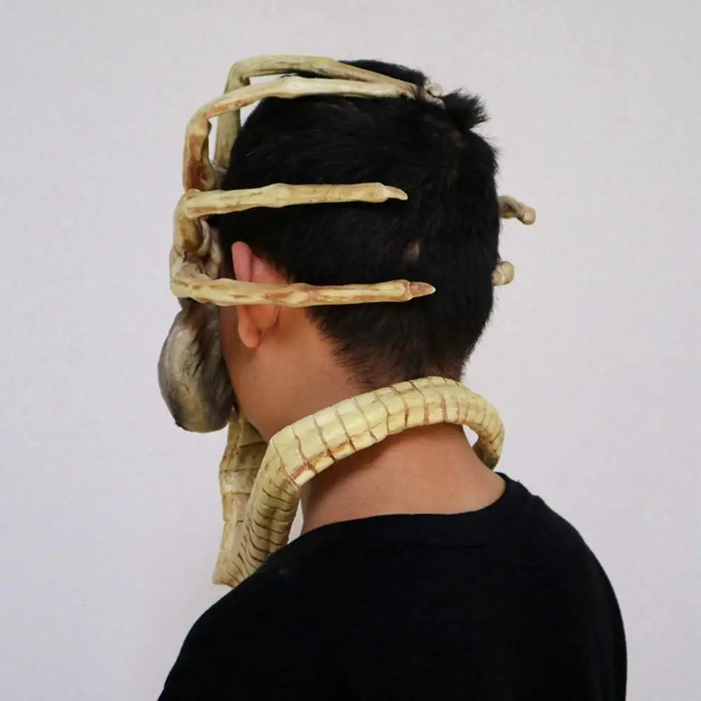 Máscara de Alien Facehugger, disfraz de Xenomorph Hugger, accesorio de Halloween, garras de látex aterradoras, insectos - 4