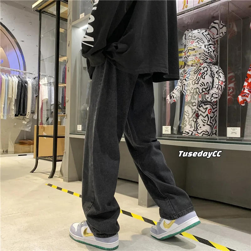 ICCLEK 2021 Winter Thicken Jeans Men's Jeans Loose Straight Pants Skinny Jeans Men  Stacked Jeans  Ripped Jeans  Mens Pants