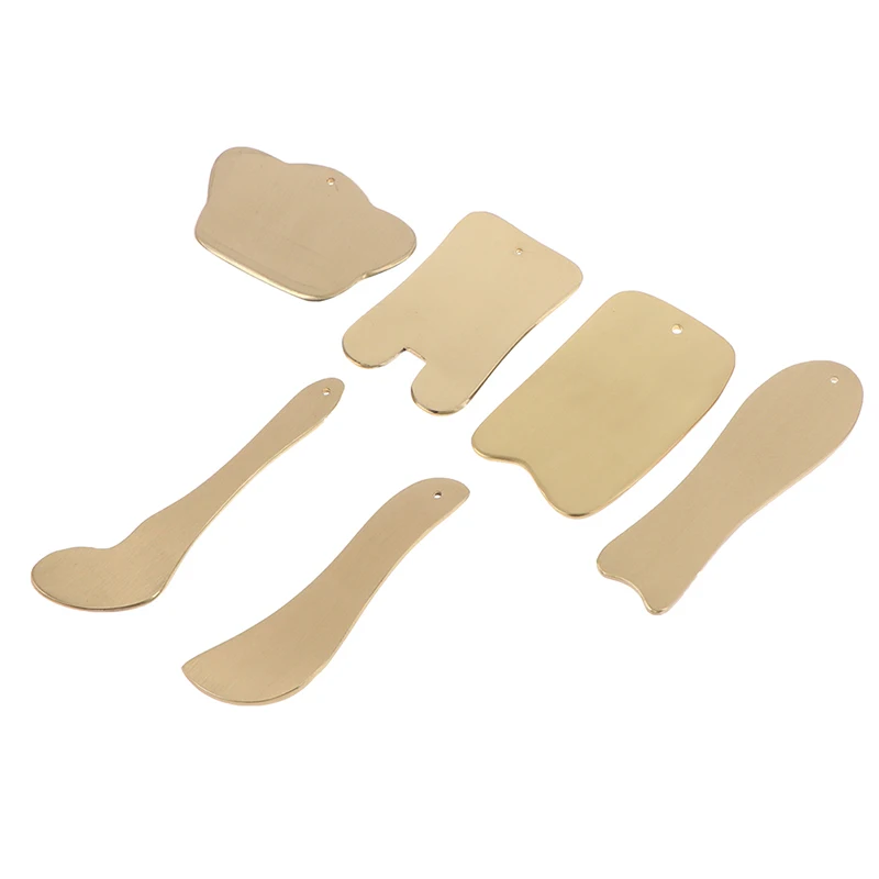 Copper Guasha Scraping Massage Scraper Face Massager Acupuncture Gua Sha Board Acupoint Facial Body Acupuncture Pressure Therapy