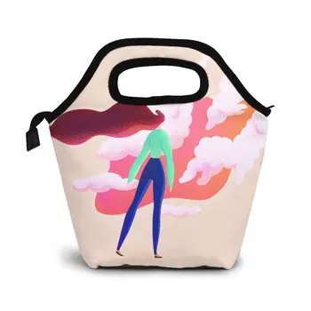 

Clouds Lunch Bag Boxes Bags Portable Insulated Picnic Food Box for Women Men