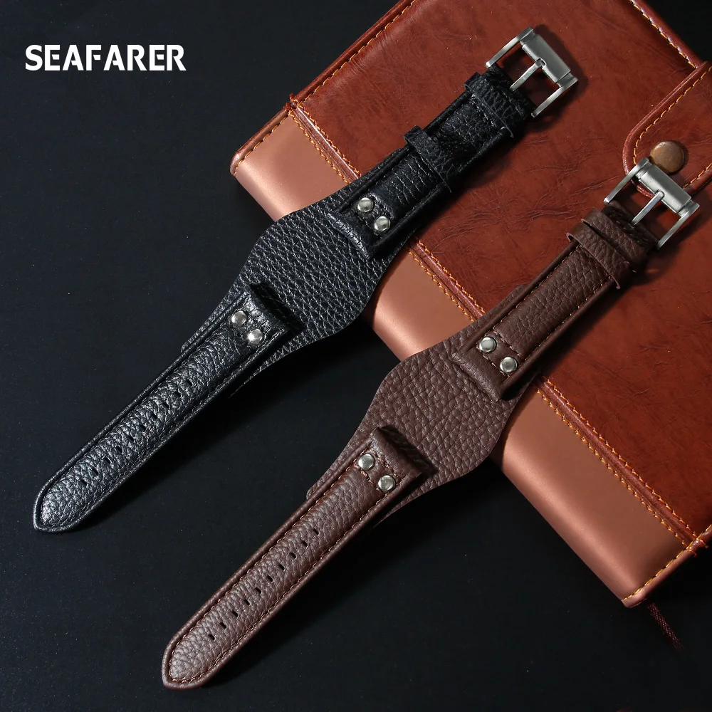 Handmade Genuine Leather Watchband 22mm 