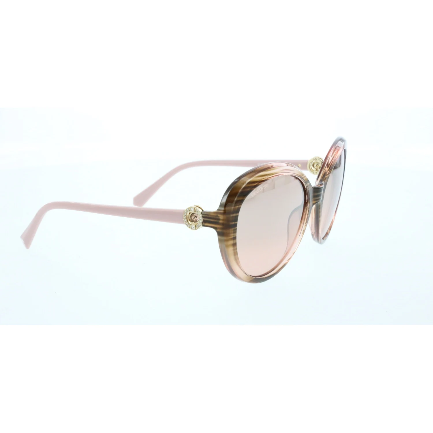 

Women's sunglasses swr 0204 72g bone color organic oval aval 58-19-140 swarovski