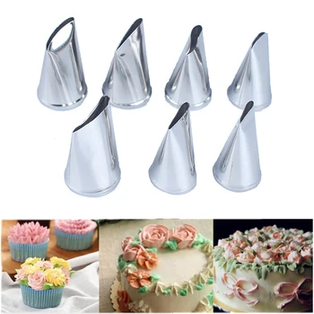 

7pcs/set Stainless Steel Cake Decorating Tips Set Cream Icing Piping Fondant Rose Nozzle Pastry Tools Fondant Decorating Tools
