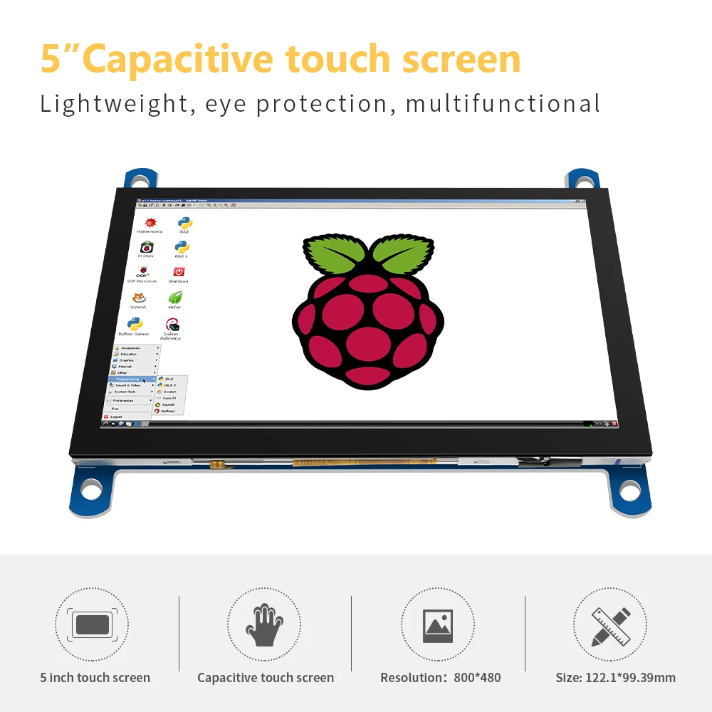 5.0  5008 AIDA64 5008 Monitor 480*800 Capacitive Touch Screen Raspberry Pi 4 3B+/ PC/Banana display HDMI-compatible module 5inch