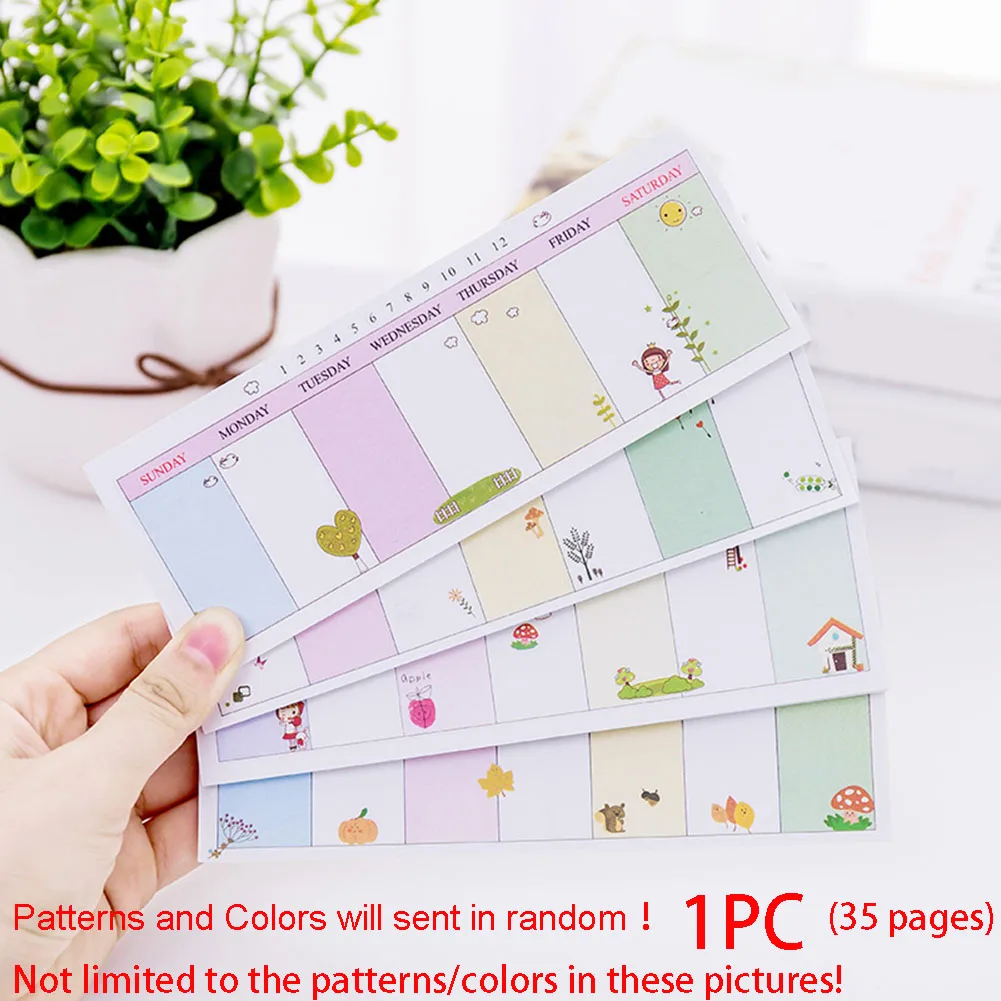 Креативный мультяшный блокнот post \-it Notes Week Plan Memo Writing sticker paper канцелярские товары для студентов