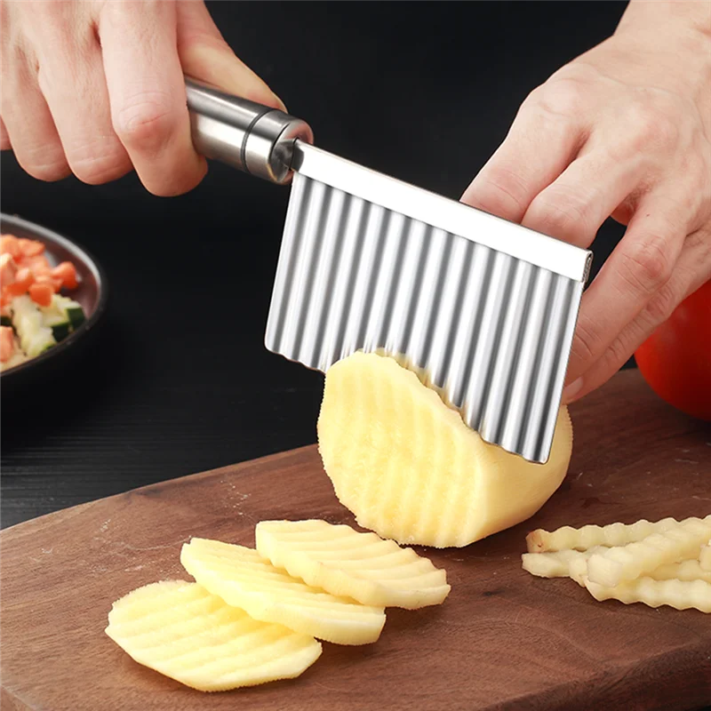Stainless Steel Potato Cutter French Fry Wave Cutting Knives Vegetable