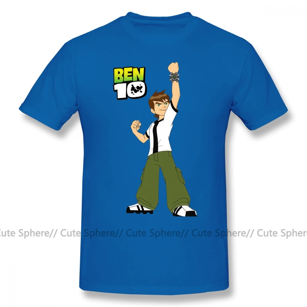 Футболка с изображением Бена 10, футболка с рисунком Бена 10, Мужская Пляжная футболка, хлопковая футболка с коротким рукавом, Забавный принт, 5x футболка - Цвет: Blue