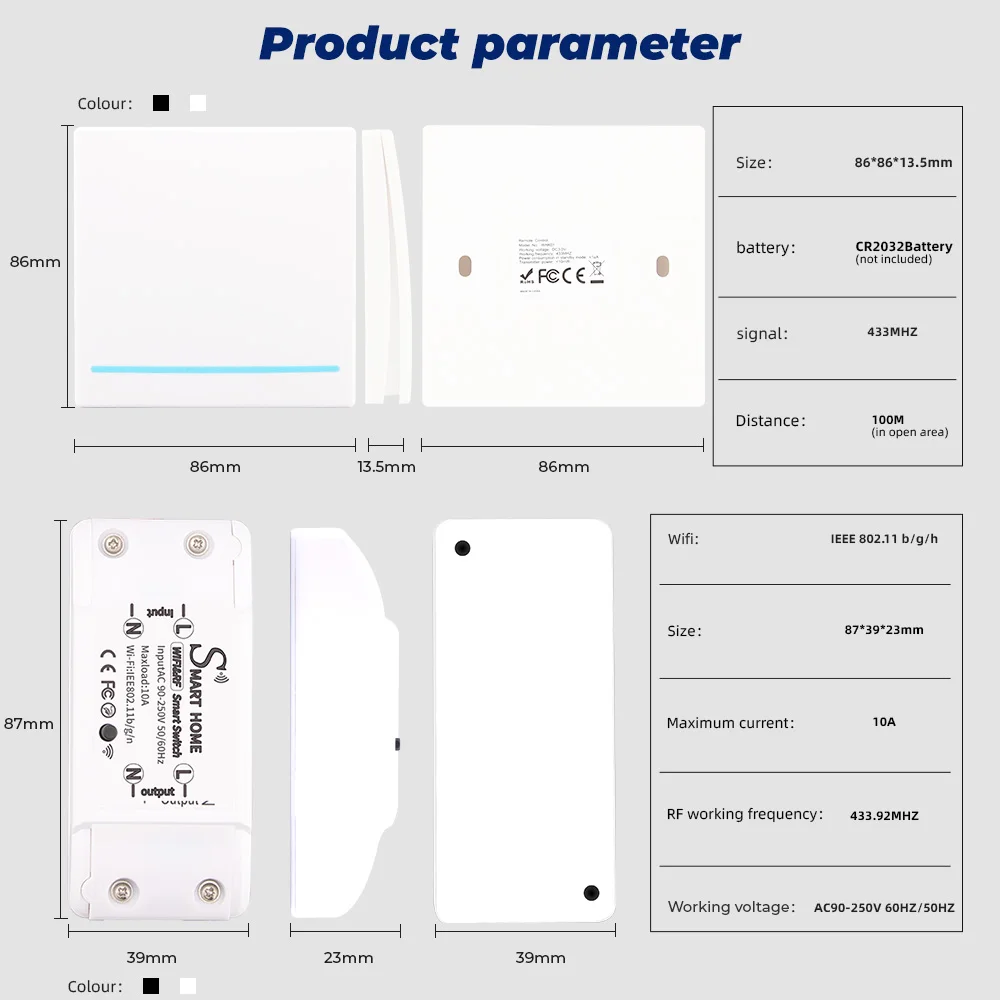 SMATRUL Smart Life APP WiFi кнопочный переключатель светильник RF 433 МГц настенный 110 В 220 DIY