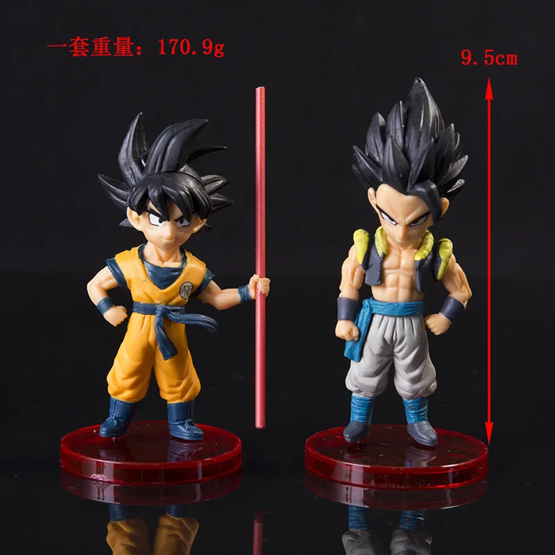 6Pcs/Set 9,5cm Dragon Ball Z Anime Figura Filho Goku Vegeta