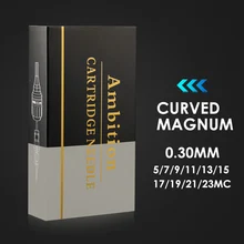 Амбиции иглы татуировки изогнутые(круглая) из нержавеющей стали Magnum bugpin 0,30 мм картридж иглы для татуировки системы машины и ручки 20 шт./кор